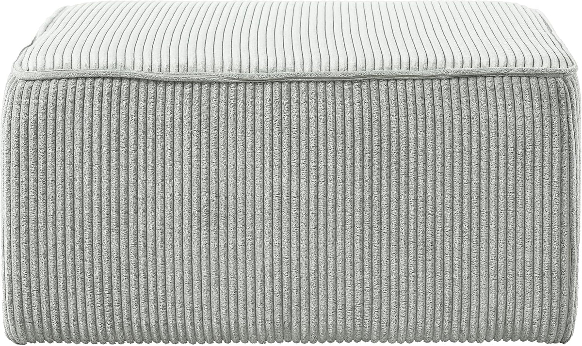 Christopher Knight Home Kyle Corduroy Woven Upholstery Square Ottoman, Living Room Sofa Ottoman with Wood Frame, Comfy Seating Experience with Dense Foam Padding, Non-Marking Foot Caps, Muted Green