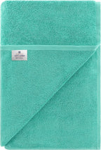 American Soft Linen Oversized Bath Sheet 40x80 Extra Large for Bathroom, 600 GSM 100% Cotton Turkish Jumbo Bathsheet Towels for Adults, Turquoise Bath Sheet