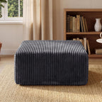33.5'' Plush Fluffy Corduroy Ottoman for Floor Couch in a Box, Modern Compressed Sofa, Small Comfy Square Couch for Living Room, Bedroom, Grey, (Ottoman)