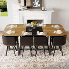 Dining Table Set for 8, 79" Large Dining Room Table Set for 8, Modern Farmhouse Kitchen Table Set for 8, Space Saving Wood Rectangular Dining Room Table with 8 Chairs for Home Gatherings
