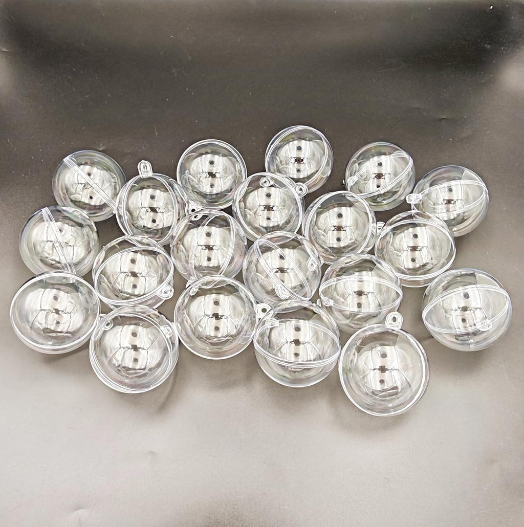 Acrylic Hollow Ball, Clear Plastic Fillable Ornaments Ball, DIY Clear Plastic Balls for New Years Present,Xmas Tree,Home Decoration,Wedding,Party (5cm/2inch,20pcs)