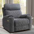 EBELLO Power Recliner Chair, Electric Fabric Reclining Sofa with Cup Holders, USB Type-C Charging Ports, for Small Living Room, Bedroom and Meeting Room, Grey