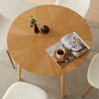 Small Dining Table Set for 4, Modern Round Dining Table with 4 Teddy Fleece Dining Chairs in Metal Legs, Easy Assembly for Compact Spaces - White