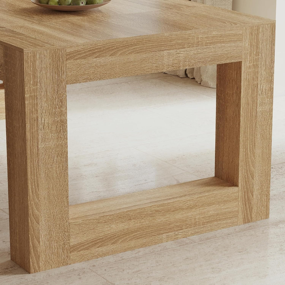 FUFU&GAGA Large Farmhouse Dining Table for 6-8 People, 78.7” Rectangular Wood Dinner Table for Kitchen Dining Room Conference Room, Natural Oak, 78.7”W x 39.4”D x 29.5”H