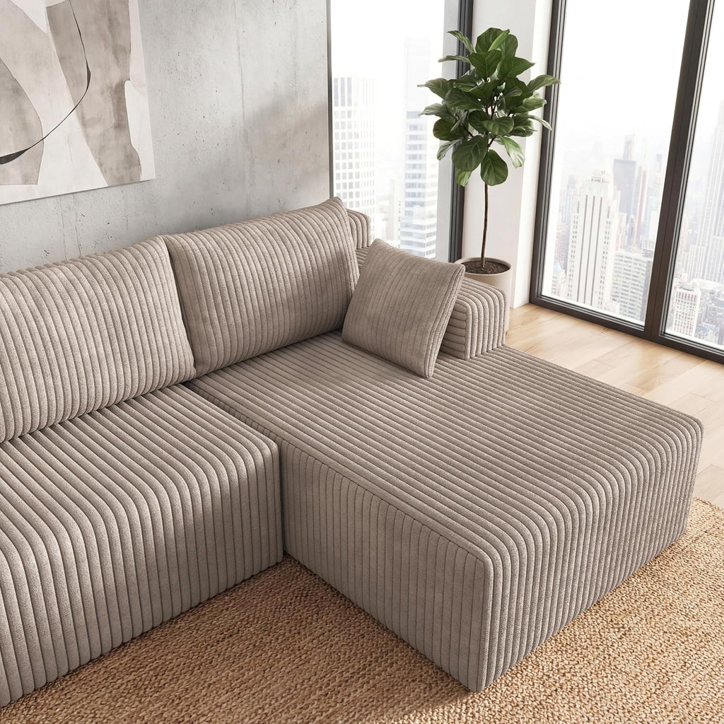 124 Inch Oversized Sectional Sofa Cloud Couch for Living Room - Symmetrical U Shaped Modular Couches Set with Double Chaise, No Assembly Floor Compression Sofa & Couch