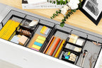CAXXA Mesh 3 Slot Desk Drawer Organizer with Four Adjustable Dividers - Black