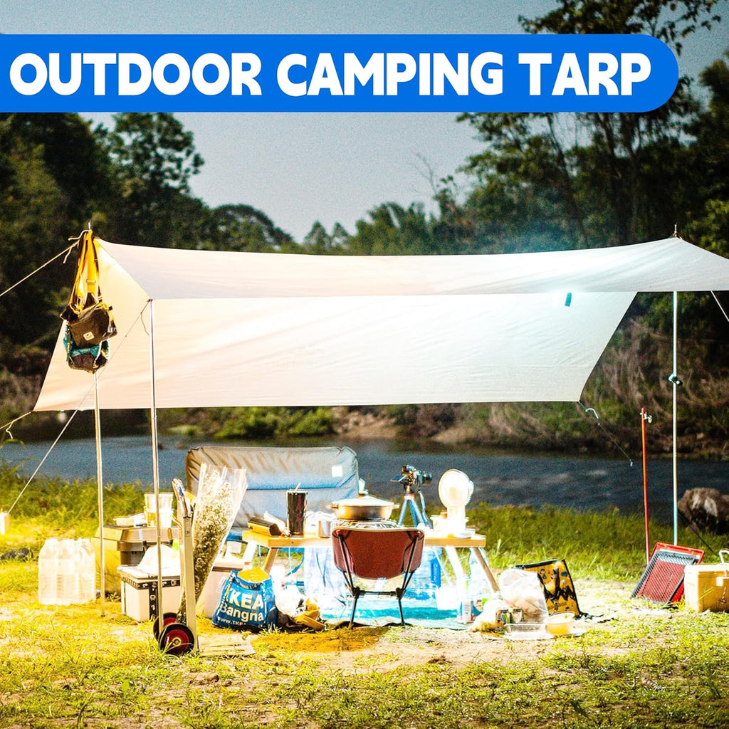 Tarp 10x20(2packs) ft Heavy Duty 12mil 100% Waterproof High Durability Multipurpose,Uv Resistant,White Tarp Suitable for Swimming Pools, Boats, Camping, Courtyards, Etc -by MVPNET