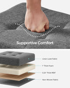 SONGMICS Storage Ottoman, Small Ottoman Foot Rest with Legs, 12.6 x 15.7 x 13.2 Inches Foot Stool, Load up to 660 lb, for Living Room, Bedroom, Dorm, Slate Gray ULSF012G01