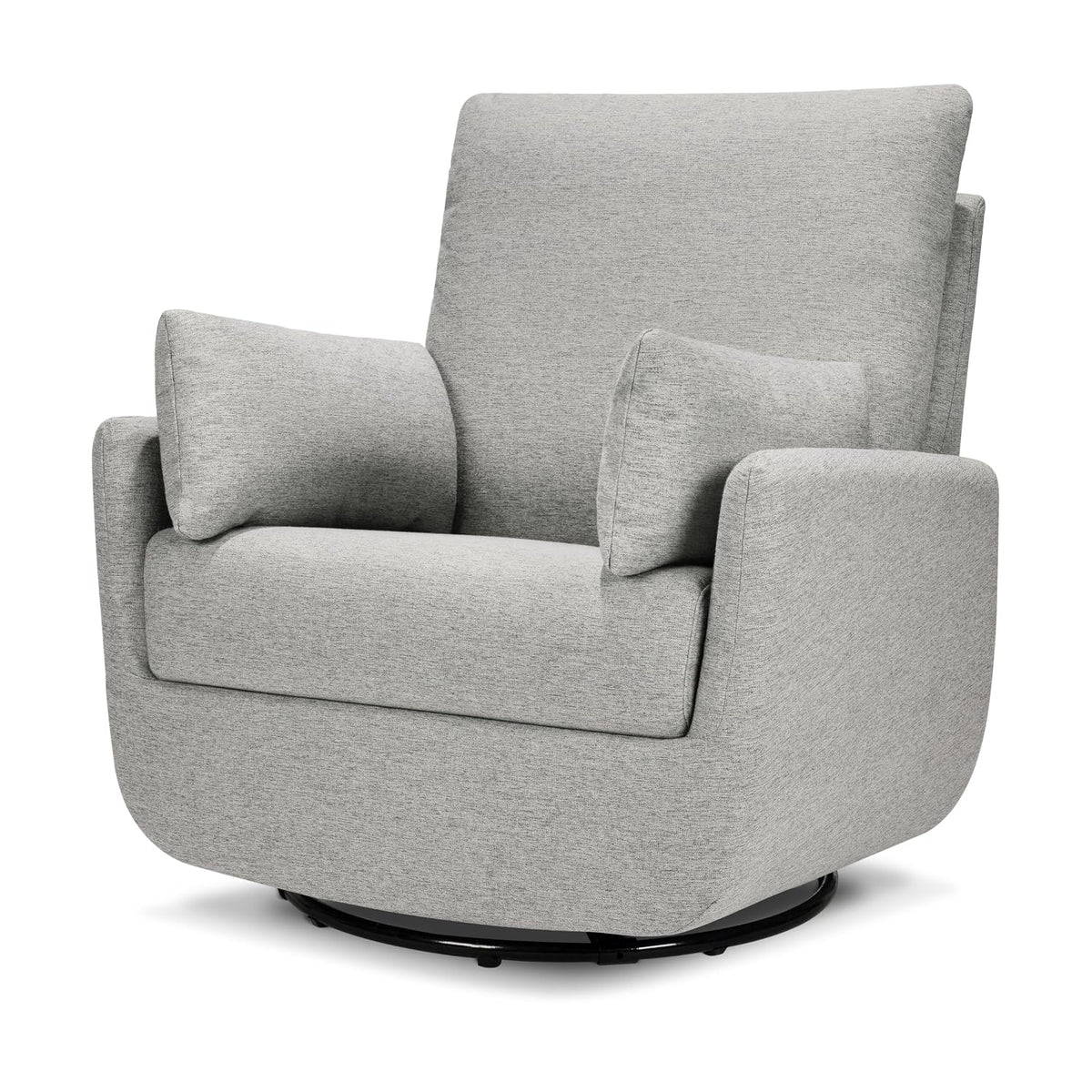 Davinci Juno Swivel Glider, GREENGUARD Gold Certified, Frost Grey | FSC & CertiPUR-US Certified Glider w/ 360° Swivel & Metal Base - Spacious Seating for Extra Comfort - Fully Assembled