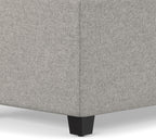 SIMPLIHOME Avalon 54" Wide Linen Look Fabric Storage Ottoman in Cloud Grey | Contemporary lift-top ottoman with high-density foam; rectangle storage bench or coffee table for living room or entryway.