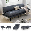 Ribilake 70" Futon Sofa Bed, 4 in 1 Multi-Function Couch Sleeper with Adjustable Backrest, Modern Convertible Futon, Recliner Small Loveseat for Living Room, Office, Grey
