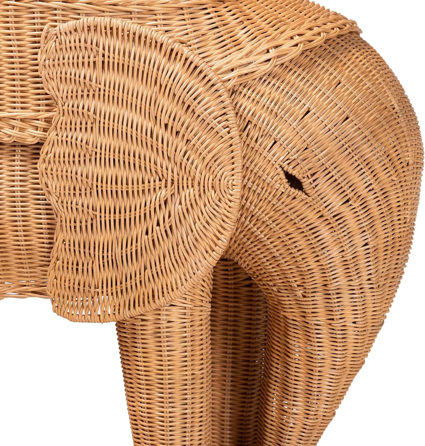 Bali & pari Elissa Bohemian Light Honey Rattan Elephant End Table
