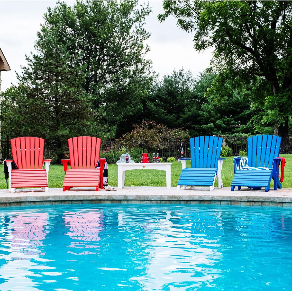 Deluxe Adirondack Footrest - Poly - Lime Green & Black