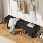 Tribesigns Black Entryway Bench, 47.24" Modern Shoe Bench with Sturdy Bases, Wooden Indoor Bench for Entry Way, Living Room, Bedroom