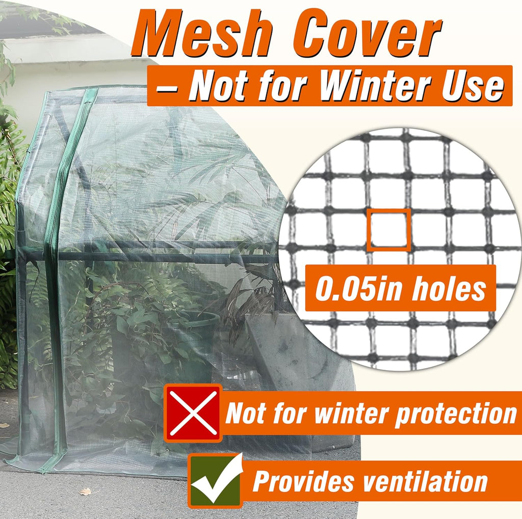Gardzen Mini Greenhouse with Mesh Cover, Portable Outdoor Greenhouse, Enhanced Ventilation, Ideal for Spring, Summer & Fall 36.2"(L) x36.2(W) x42.5(H)