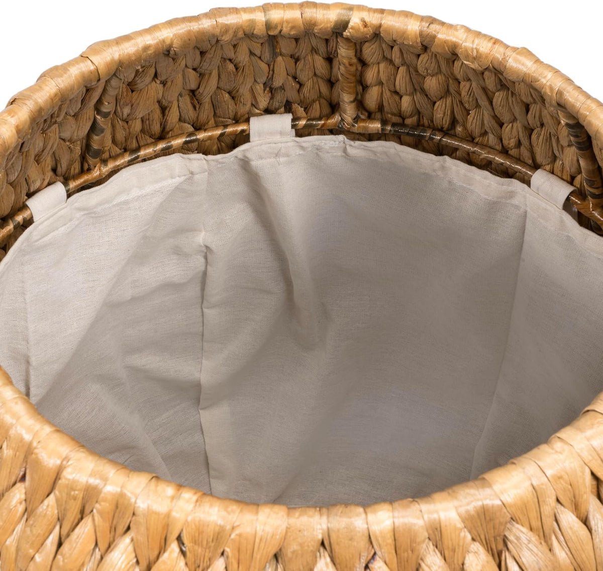 Eyely SSL1000A Noel 17" Bohemian Handwoven Hyacinth Barrel Wicker Storage Basket with Lid Side Table, Accent Table for Bathroom, Bedroom, Living Room, Natural