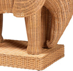 Bali & pari Elissa Bohemian Light Honey Rattan Elephant End Table