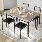 Garvee Dining Table Set for 4, Small Kitchen Table with Upholstered Chairs | Farmhouse Wood Dining Table Chairs for Kitchen Room, Small Spaces, Apartment