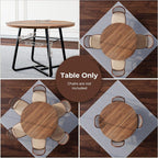 Round Dining Table for 4 People, 43.3 Inches Dining Room Table with Metal Base, Walnut Brown Dinner Tables with Open Storage, Circle Kitchen Tables for Dining Room(Table Only) (Walnut Brown)