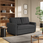 Serta Galway 66.5" Convertible Sleeper Loveseat, Full Size, Dreamcoil Comfort, FingerGuard Pinch Point Protection, Boucle Fabric, Charcoal