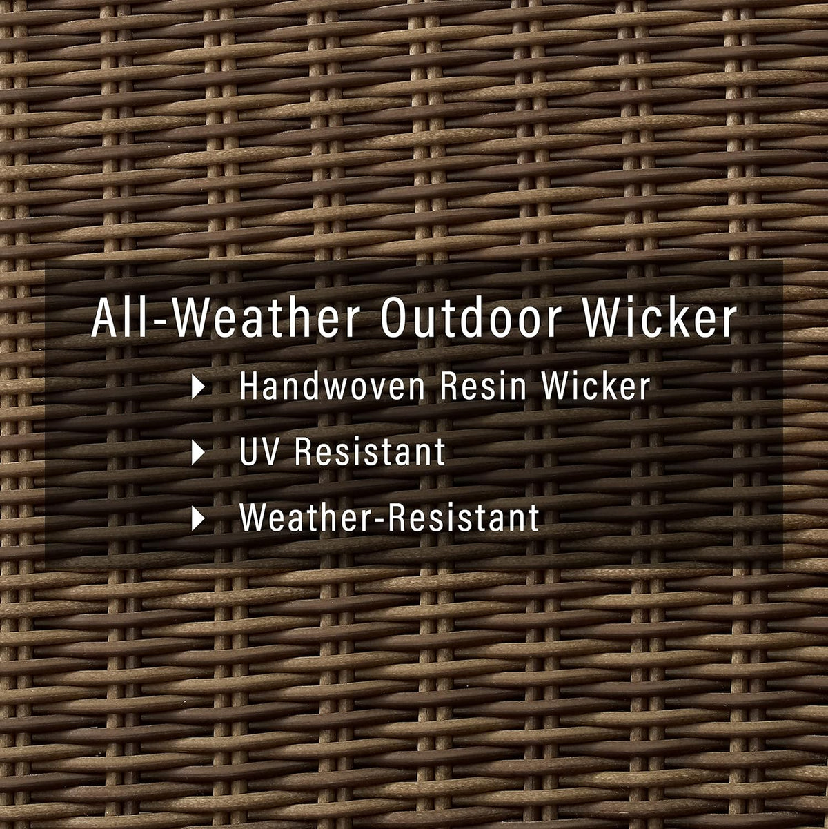 Crosley Furniture Bradenton Wicker Outdoor Ottoman Foot Rest for Patio, Deck, Porch, Brown with Navy Cushions