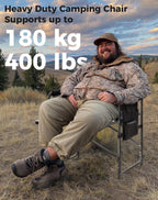 KingCamp Director Chair – Heavy Duty 400lb Capacity Camping Chair with Side Table Storage Pocket, Foldable for Big & Tall Adults, Padded Seat & Armrests, for Tailgating Sports Backyard Fishing, Red