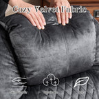 AHMED Dual Motor Power Swivel Rocker Recliner Chair, Velvet Grey | Electric Glider Rocking Chair, Massage & Heat, Cup Holders, LED Lights, USB A/USB C Ports