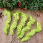 Thiccywoov 10 Pcs Lime Green Furry Christmas Tree Picks Topper Glitter Curly Berry Ornaments Lime Fake Christmas Decorations Candy Picks for Tree Wreath Crafts Vase Filler Home (Classic)