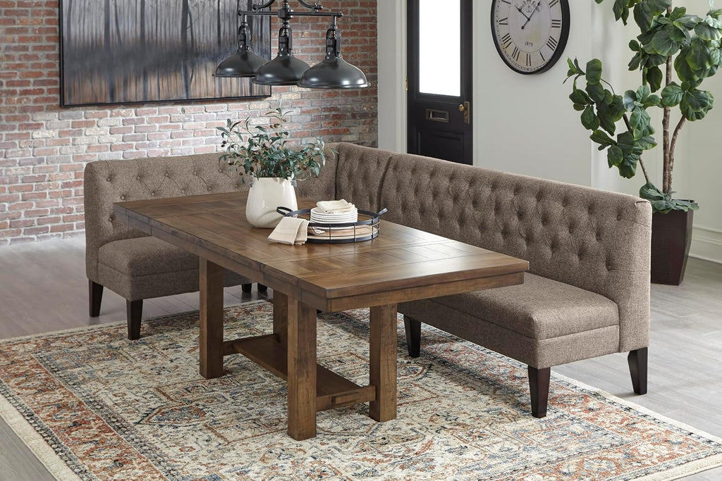 Signature Design by Ashley Extendable Dining Table, Grayish Brown, Seats 8