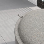 HOMCOM Round Storage Ottoman with Flip Top Tray, Footstool, Light Gray | Upholstered Fabric, Small Coffee Table, Hidden Compartment, Accent Vanity Stool, Living Room