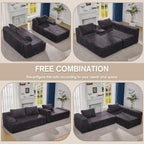Hobestluk Couches Modular Sectional Sofa L-Shape Oversized Chaise | Memory Foam,Washable Cover,No Assembly,Non-slip,3 Seater Sectional Couch for Living Room | 108" Right Facing Chaise Darkgrey