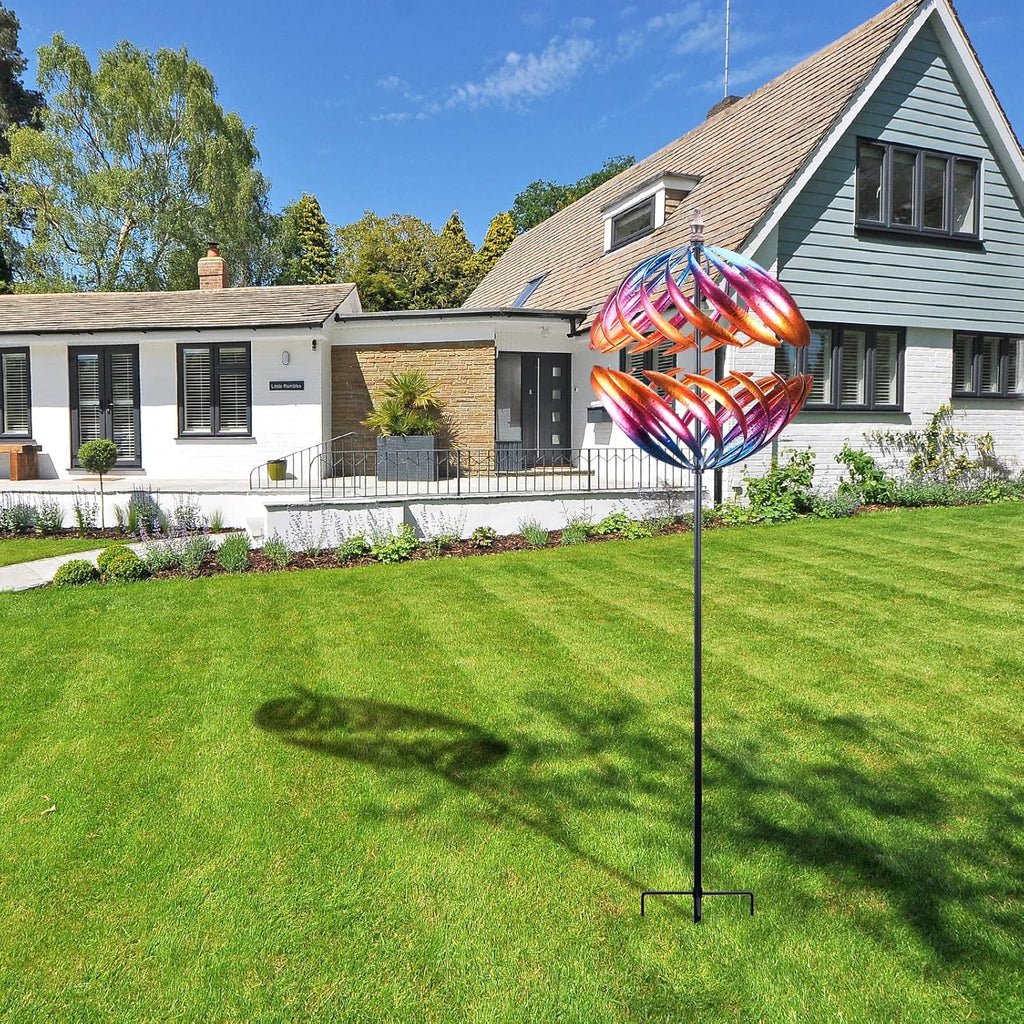 MUMTOP Wind Spinner 360 Degrees Double Steel Metal Wind Sculpture is Suitable for Decorating Your Patio, Lawn & Garden
