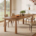 63-Inch Solid Wood Dining Table, Farmhouse Kitchen Table for 4 to 6, Rectangular Wood Dining Room Table for Home, Kitchen, Living Room (Rustic Brown)