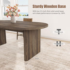 IDEALHOUSE 70.8" Oval Dining Table for 4-8, Wood Kitchen Table with Double Pedestal Base, Spacious Dining Room Table for Kitchen, Living Room, Reception Area, Natural Finish, Brown
