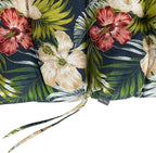 Magpie Fabrics Indoor Outdoor Tufted High Back Chair Cushion Set of 2, Waterproof All-Weather Deep Seating Rocking Chair Patio Chaise Lounge Sun Lounger Chair Cushions(Midnight Blue Floral)