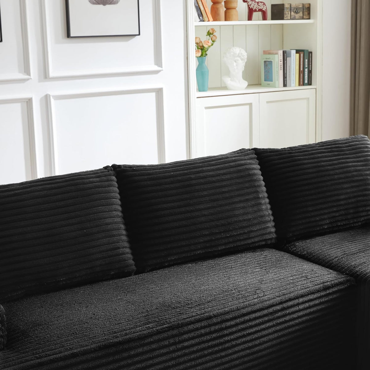96" Sectional Sofa Cloud Couch with Deep Seat, Modern L-Shape Compressed Sofa Couch with Right Facing Chaise,Upholstered Couches for Living Room