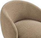 KISLOT Swivel Accent Chair Modern Round Barrel Armchair with Upholstered Performance Fabric for Living Room Bedroom Waitingroom,1 Box,Brown