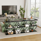 Garvee 3 Tier Console Table with Open Wood Shelves,39" Industrial Entryway Table,Sofa Table,Narrow Wood Accent Tables with Metal Frame for Hallway,Living Room,Behind Couch,Foyer,Entrance,Black