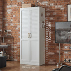 Modern Metal Pantry Cabinet with 4 Adjustable Shelves, Freestanding Steel Storage Cabinet for Kitchen & Home, 71" Tall