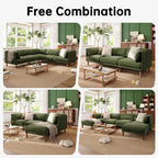 Cloud Sectional Couches for Living Room,Modular Sectional Sofa,Green | Extra Deep 8 Seater,Mid Century Modern Oversized Couches With 2 Ottoman,Solid Wood Leg,Large Sofa for Big Space,Office
