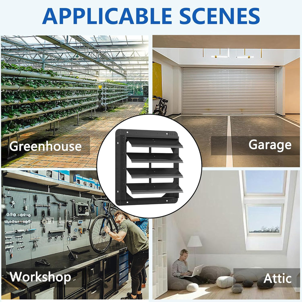 18 Inch Galvanized Sheet Spraying Automatic Exhaust Shutter Louver Vent (No Fan Blades and Motor) for Home Attics, Workshops, Barn, Greenhouse