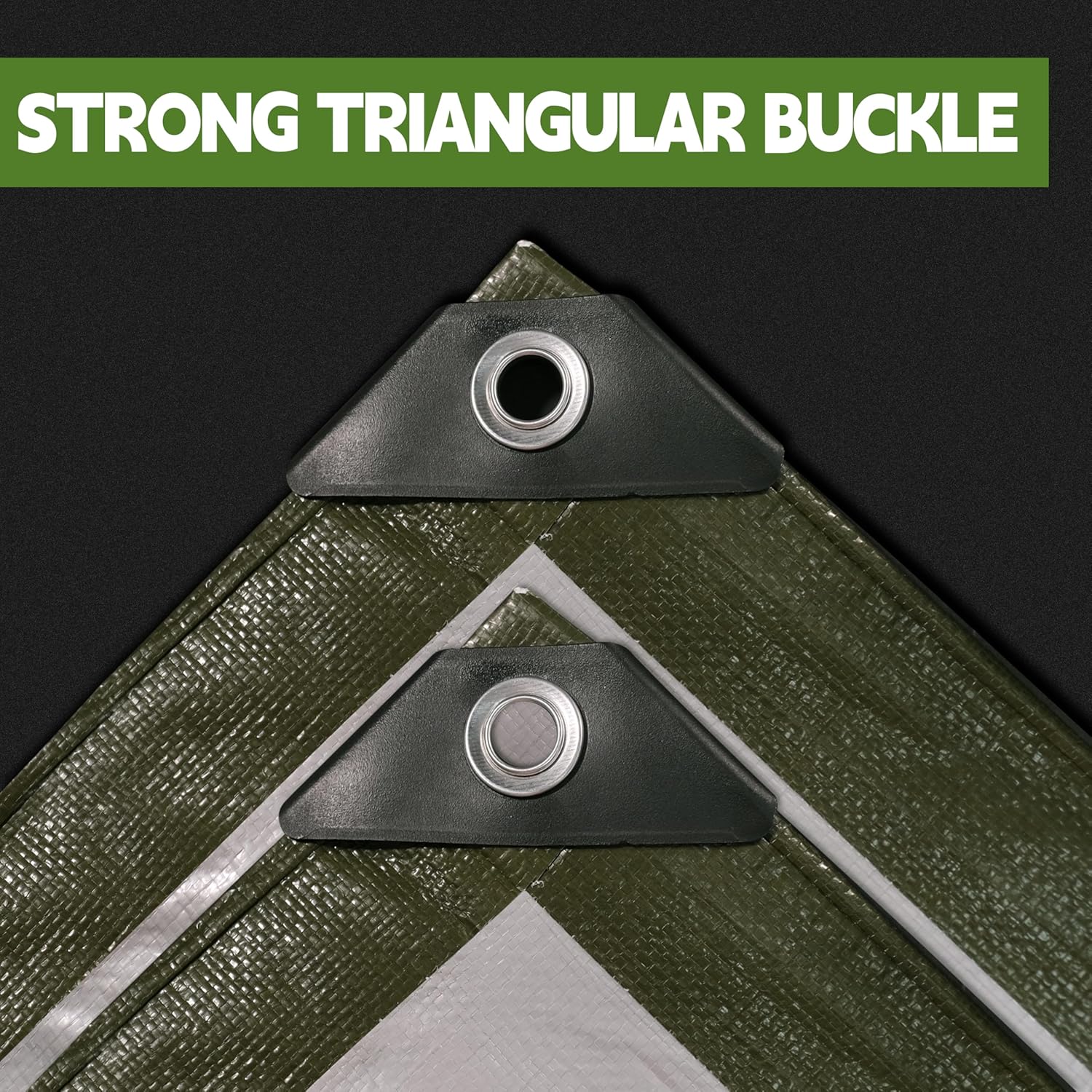 Green/Silver Heavy Duty Waterproof Tarp 5x7FT(2pack), 12mil Thick，Multifunctional tarp Whit Tear&Fade Resistant,UV Resistant,with Grommets and Reinforced Edges.