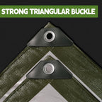 Green/Silver Heavy Duty Waterproof Tarp 10x10FT, 12mil Thick，Multifunctional tarp Whit Tear&Fade Resistant,UV Resistant,with Grommets and Reinforced Edges.