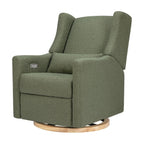 Kiwi Glider Recliner w/Electronic Control and USB | in Olive Boucle w/Light Wood Base, Greenguard Gold Certified