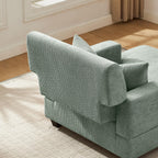 VANOMi 55.5" Chaise Lounge Chair with Adjustable Backrest, Chenille Sage