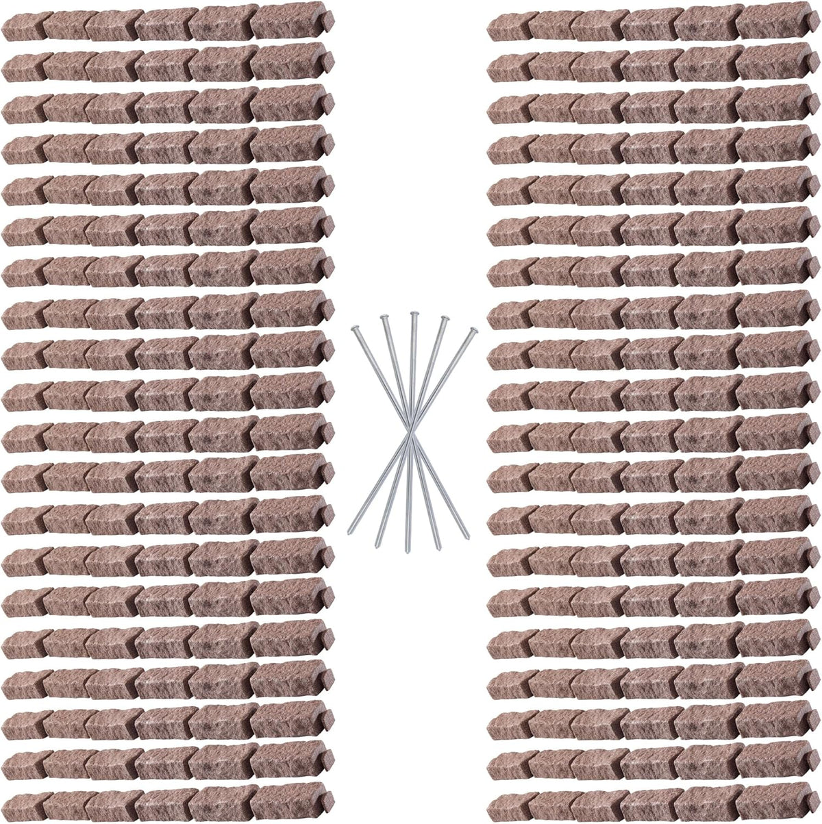 Beuta Landscape Edging | Garden Edging Border | Faux Stone Bricks for Lawn edging, Flower beds, Pathways & Yard Edging– 40 Packs | Each Section Has 6 Bricks 48"L x 4"W x 2.25"H |120 Spikes|Cobblestone