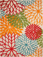 Nourison Home Aloha 7' x 10' Fabric Indoor/Outdoor Rug in Green/Multi-Color