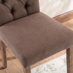 Tufted Upholstered Parsons Dining Chair Set Fabric Diner Accent Stylish Modern Kitchen Living Room with Button Sturdy Solid Wood Legs, 4-Pack