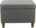 Spatial Order Home Decor | Dinah Collection Modern Storage Ottoman | Ottoman with Storage for Living Room & Bedroom (Cool Light Gray)