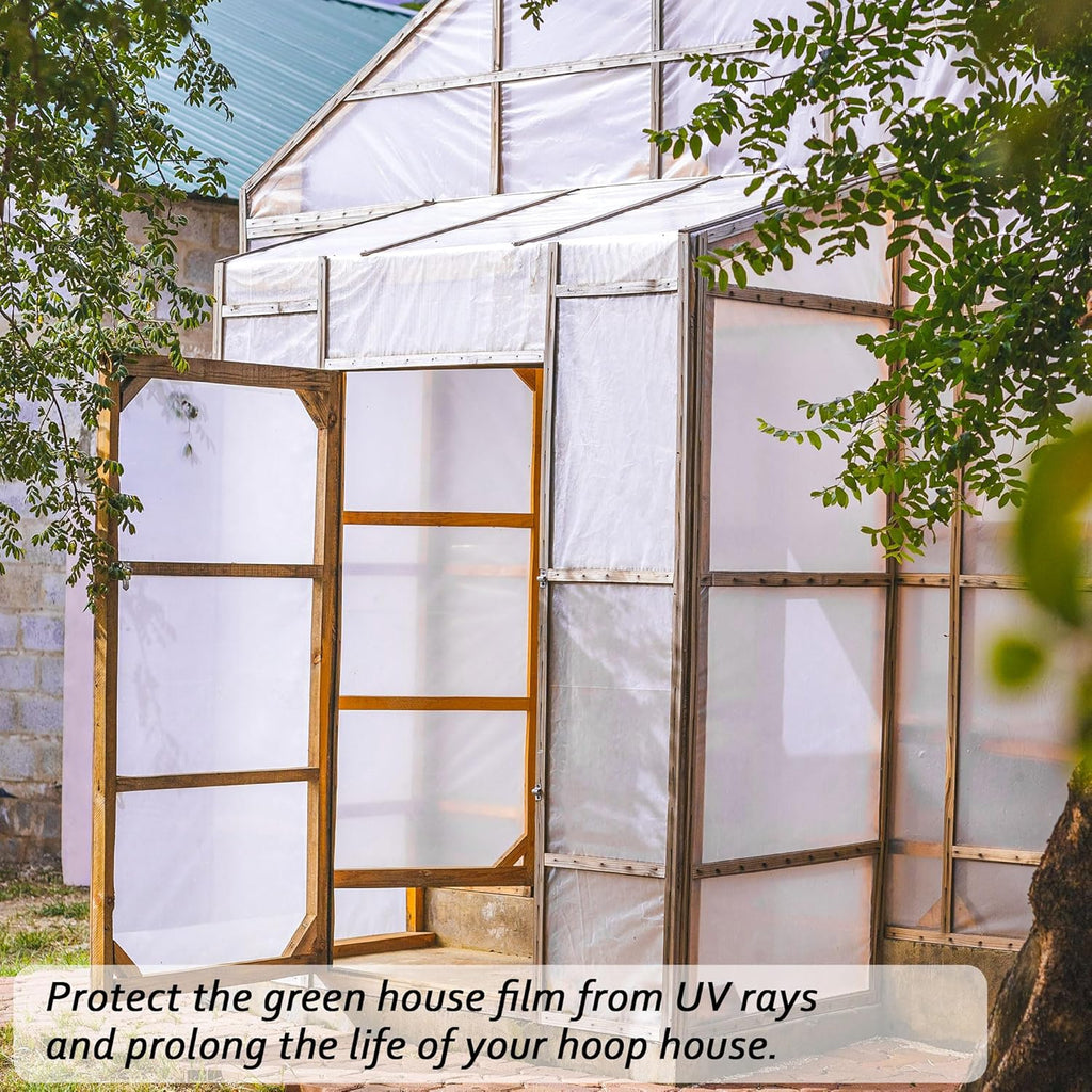 6 Mil Clear Greenhouse Plastic Sheeting,9.8FTx14.8FT Transparent Plastic Film for Greenhouse, Resistant Polyethylene Film for Farm,Garden…